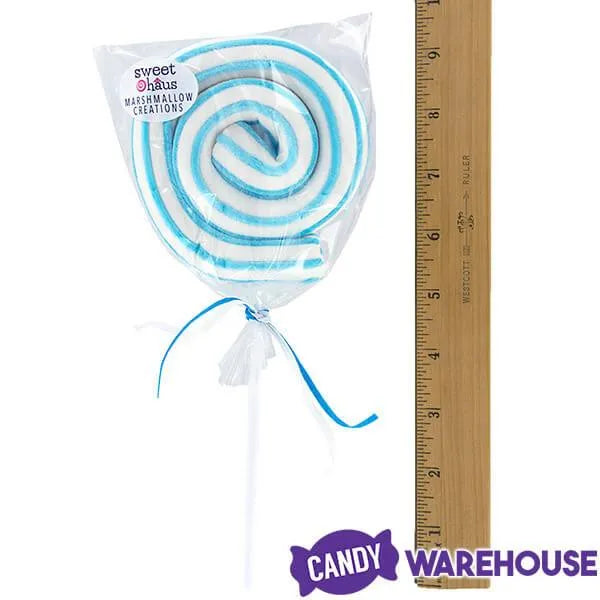 Jumbo Marshmallow Roller Pops - Blue: 18-Piece Box