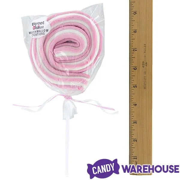 Jumbo Marshmallow Roller Pops - Pink: 18-Piece Box