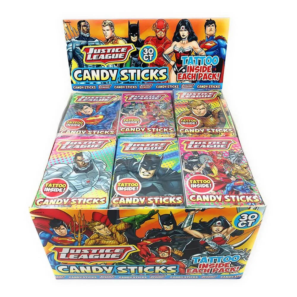 Justice League Candy Sticks Packs 30-Piece Box