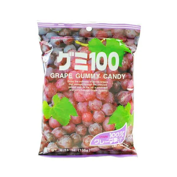 Kasugai Grape Gummy Candy: 20-Piece Bag