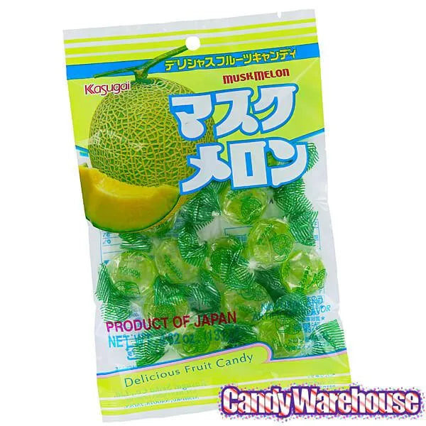 Kasugai Melon Hard Candy: 15-Piece Bag