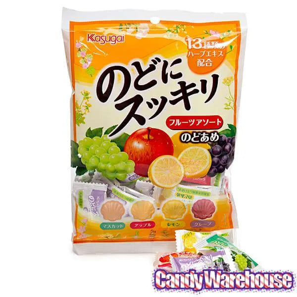 Kasugai Nodo Ni Sukkiri Fruit Hard Candy: 3.98-Ounce Bag