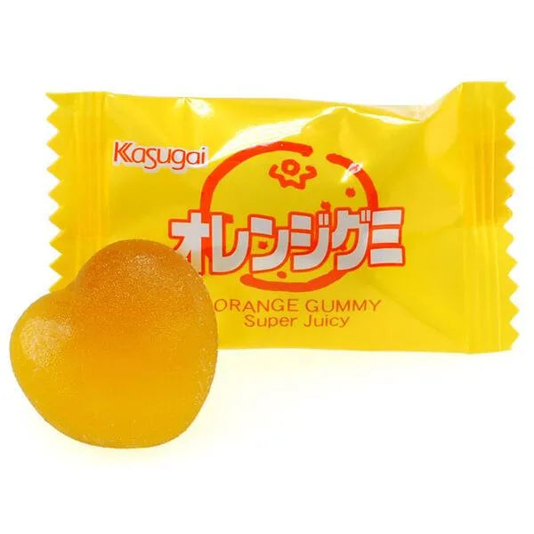 Kasugai Orange Gummy Candy: 24-Piece Bag