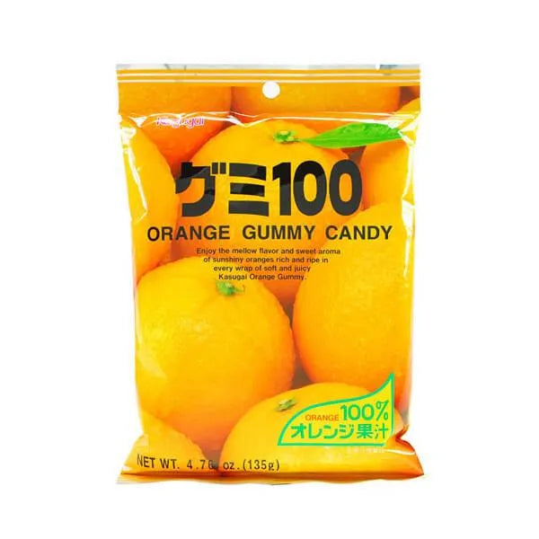 Kasugai Orange Gummy Candy: 24-Piece Bag