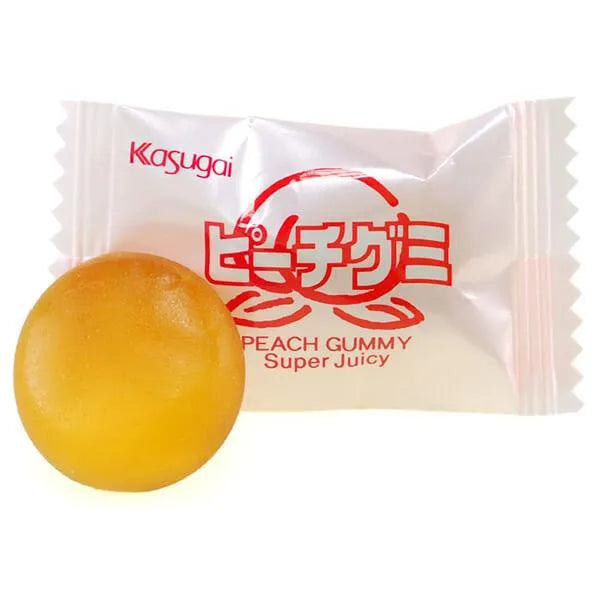 Kasugai Peach Gummy Candy: 24-Piece Case