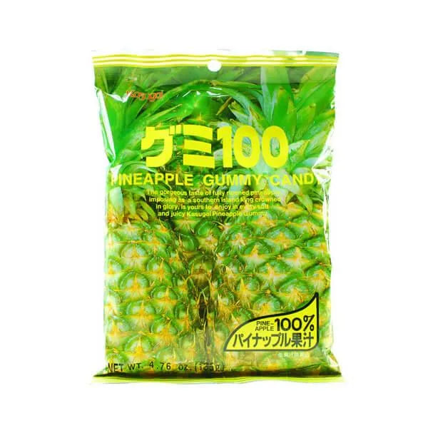 Kasugai Pineapple Gummy Candy: 24-Piece Bag