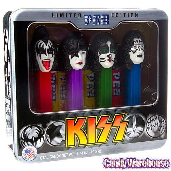 KISS PEZ Candy Dispensers: 4-Piece Collector's Tin