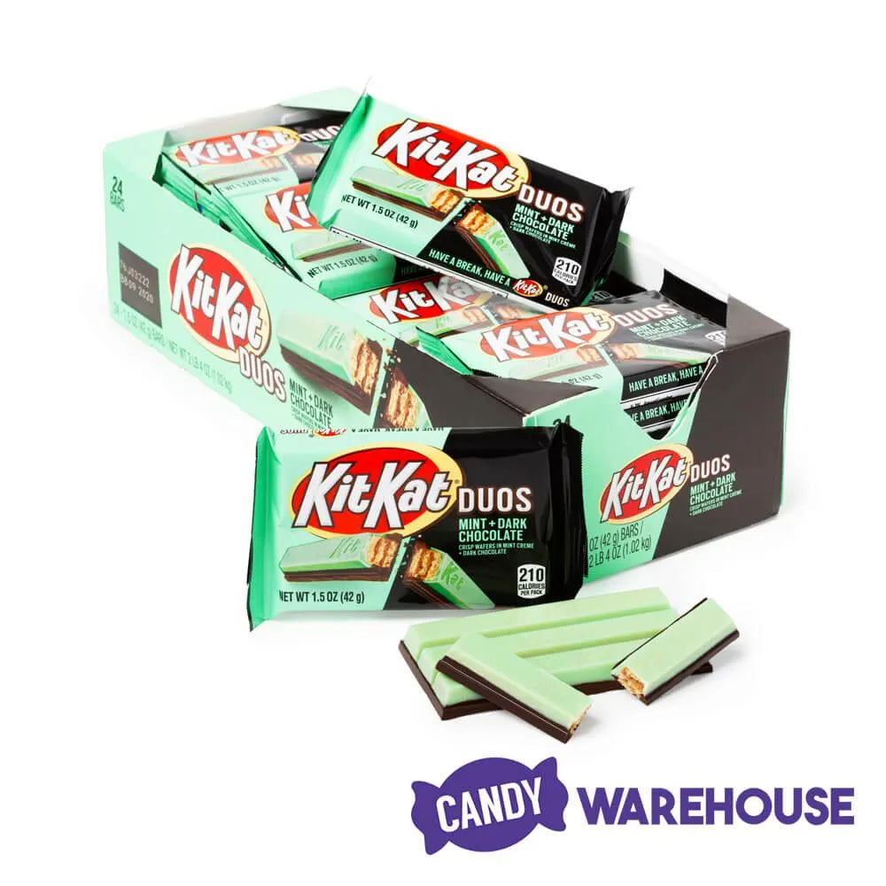 Kit Kat Duos Mint and Dark Chocolate Bars: 24-Piece Box