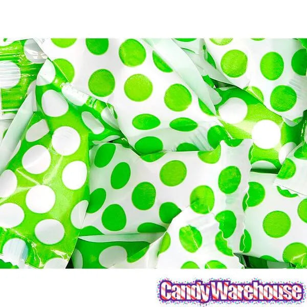 Kiwi Green Polka Dots Wrapped Butter Mint Creams: 300-Piece Case