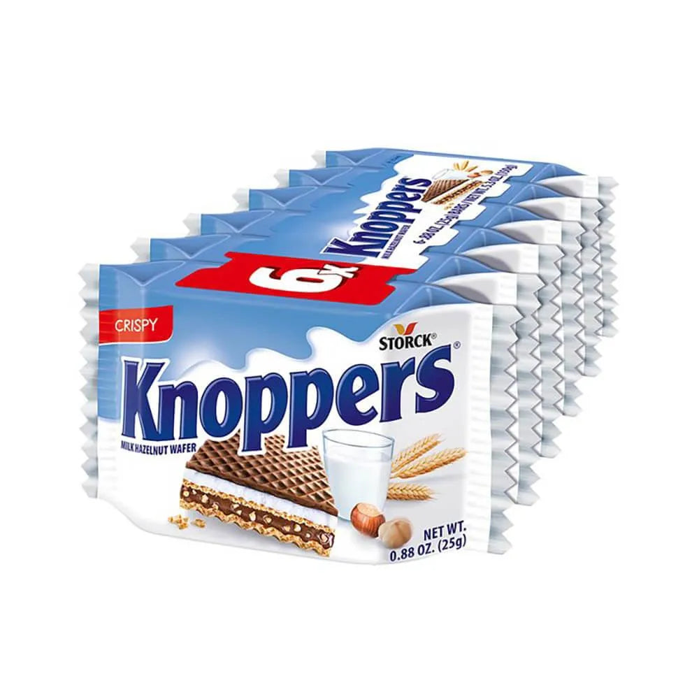 Knoppers Milk Hazelnut Wafer Candy Bars: 6-Piece Pack