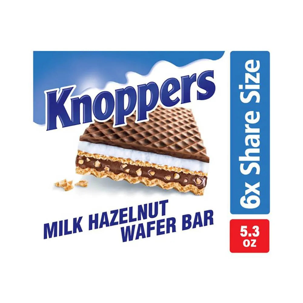 Knoppers Milk Hazelnut Wafer Candy Bars: 6-Piece Pack