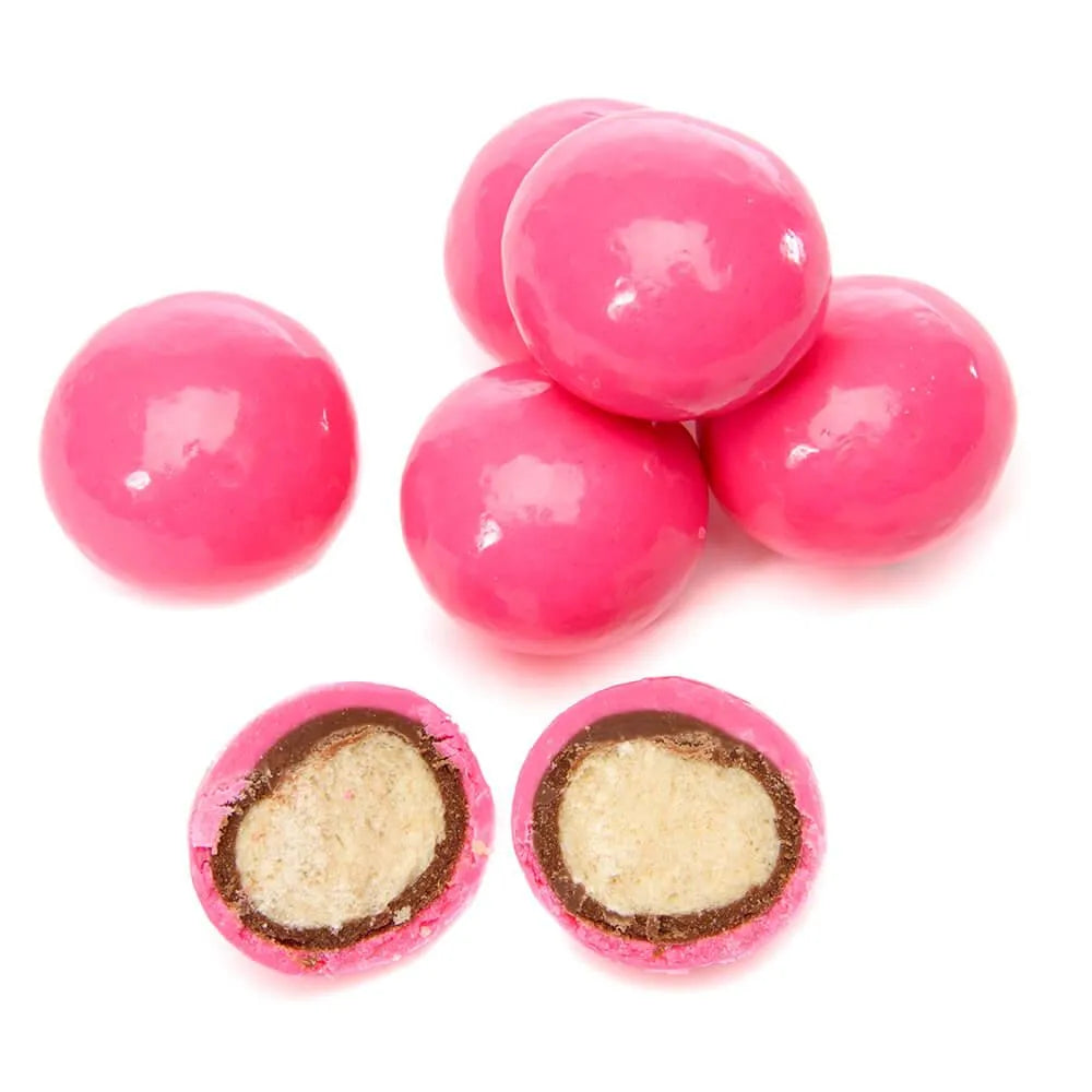 Koppers Milk Chocolate Covered Malt Balls - Pink: 5LB Bag