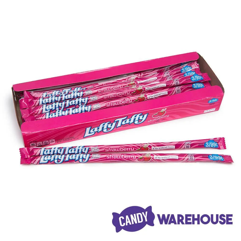 Laffy Taffy Candy Ropes - Strawberry: 24-Piece Box