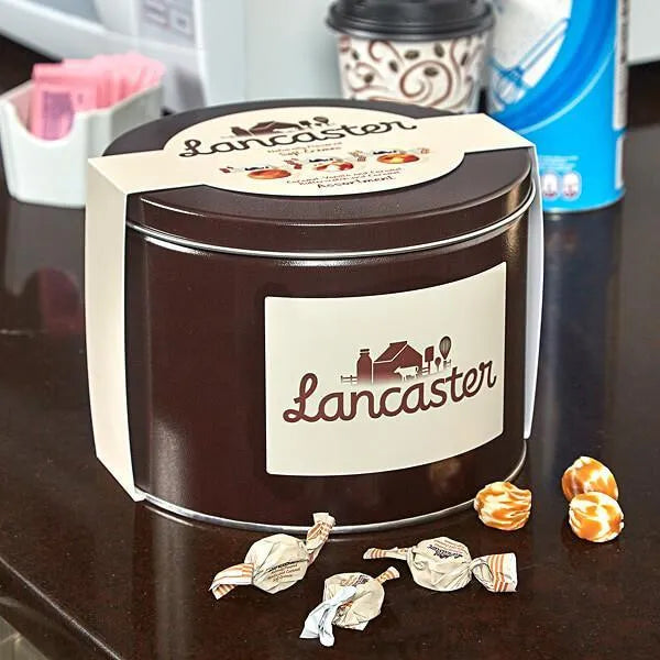 Lancaster Soft Cremes - Caramel, Vanilla, and Butterscotch - Caramel Candy: 2.5LB Gift Tin