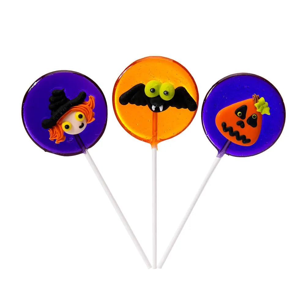 Large Halloween Hard Candy Lollipops: 12-Piece Pack