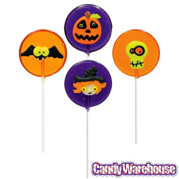 Large Halloween Hard Candy Lollipops: 12-Piece Pack