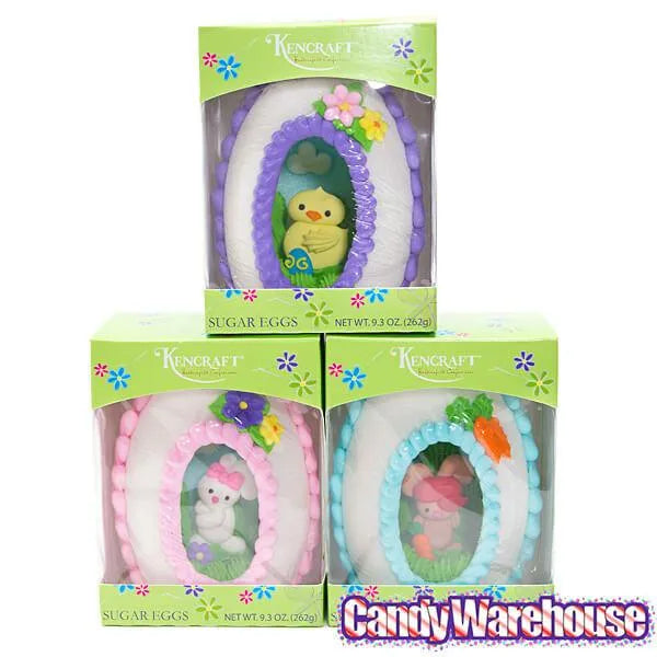 Large Upright 9-Ounce Sugar Eggs: 3-Piece Set