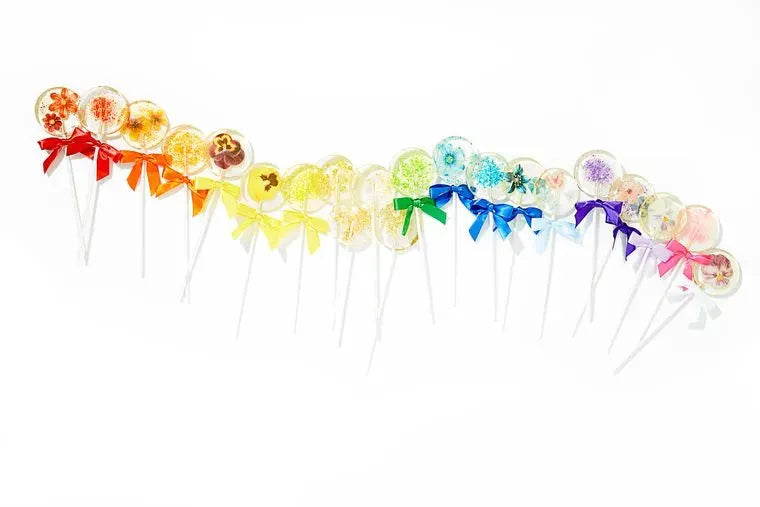 Pure Sugar Candy Edible Paper Flower Lollipop