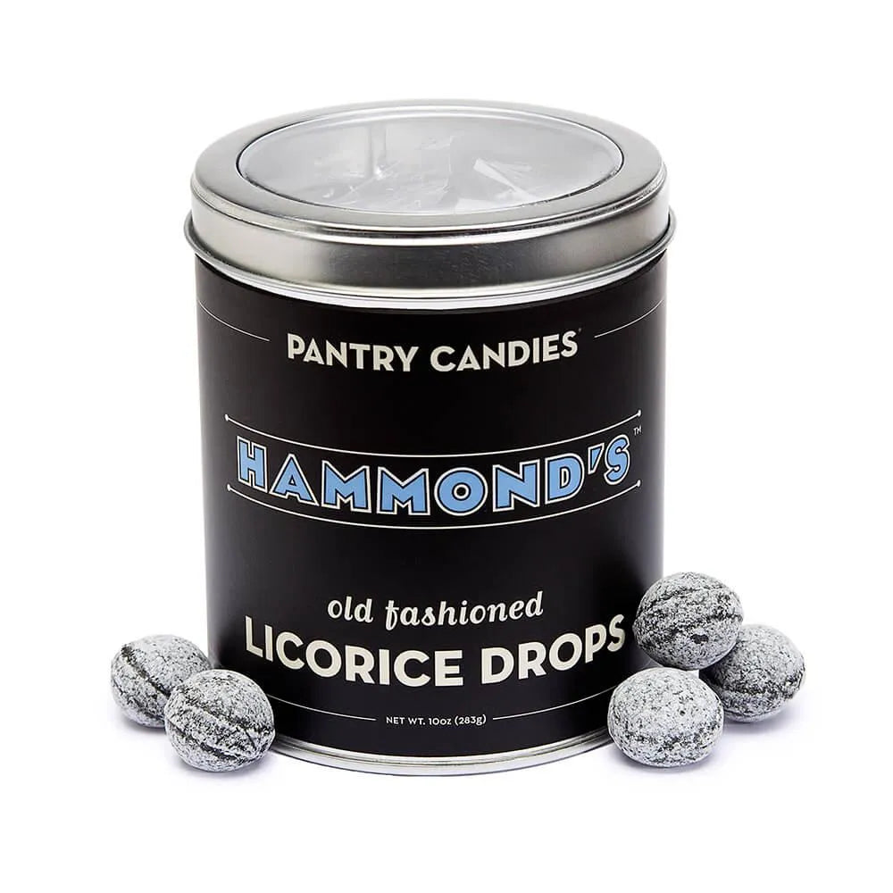 Licorice Drops Hard Candy: 10-Ounce Tin