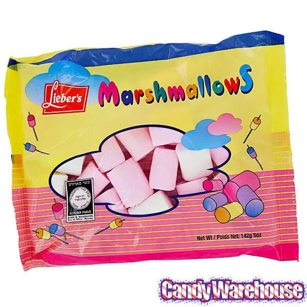 Lieber's Pink and White Marshmallows: 5-Ounce Bag