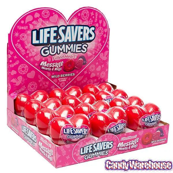 LifeSavers Gummies Candy Filled Plastic Hearts: 12-Piece Display