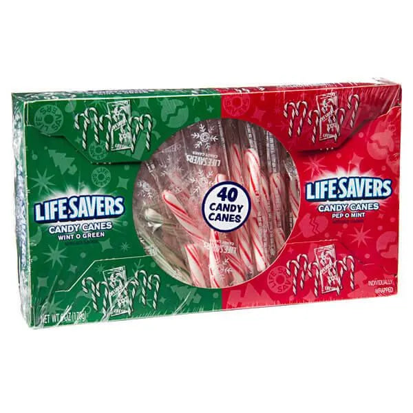 LifeSavers Wint-O-Green and Pep-O-Mint Mini Candy Canes: 40-Piece Box