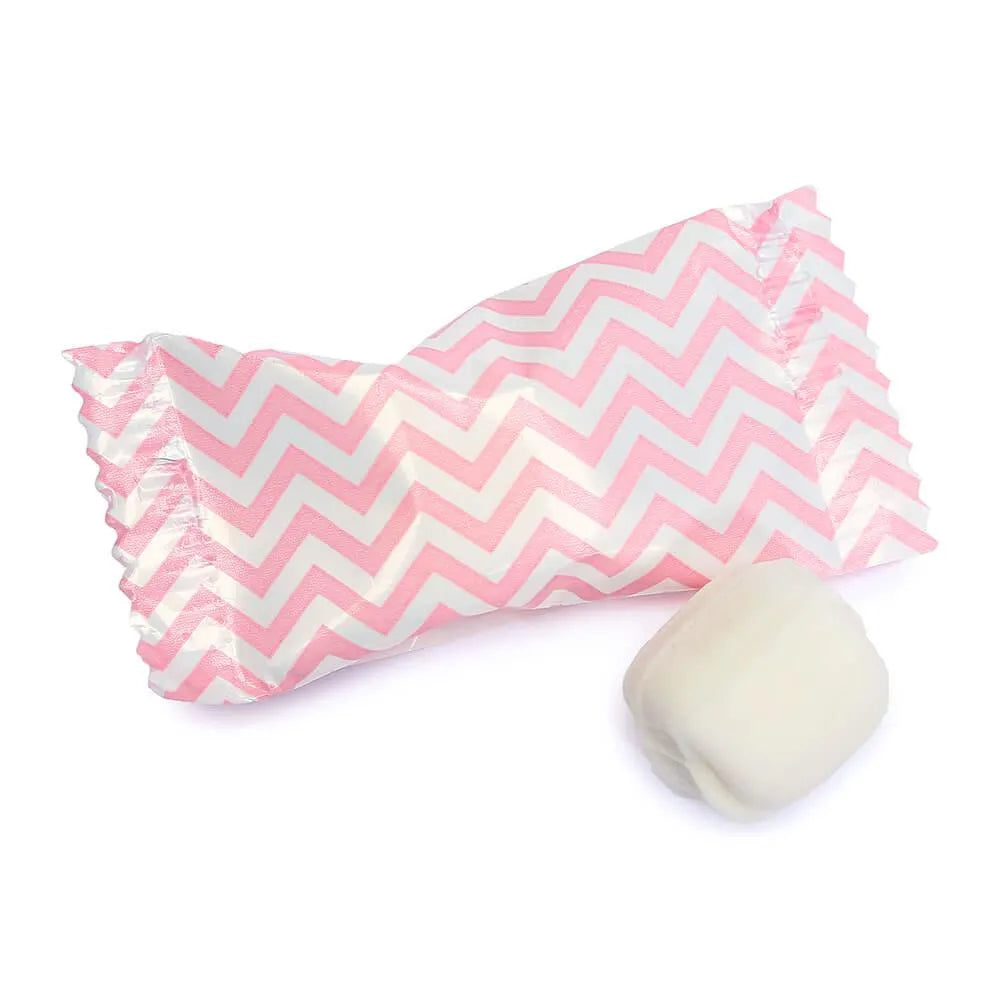 Light Pink Chevron Stripe Wrapped Butter Mint Creams: 300-Piece Case