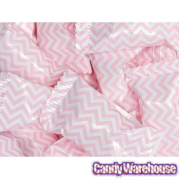 Light Pink Chevron Stripe Wrapped Butter Mint Creams: 300-Piece Case