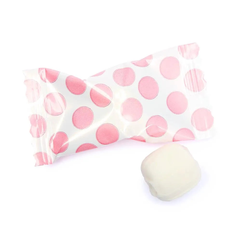 Light Pink Polka Dots Wrapped Butter Mint Creams: 300-Piece Case