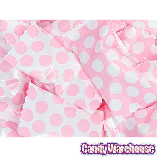 Light Pink Polka Dots Wrapped Butter Mint Creams: 300-Piece Case