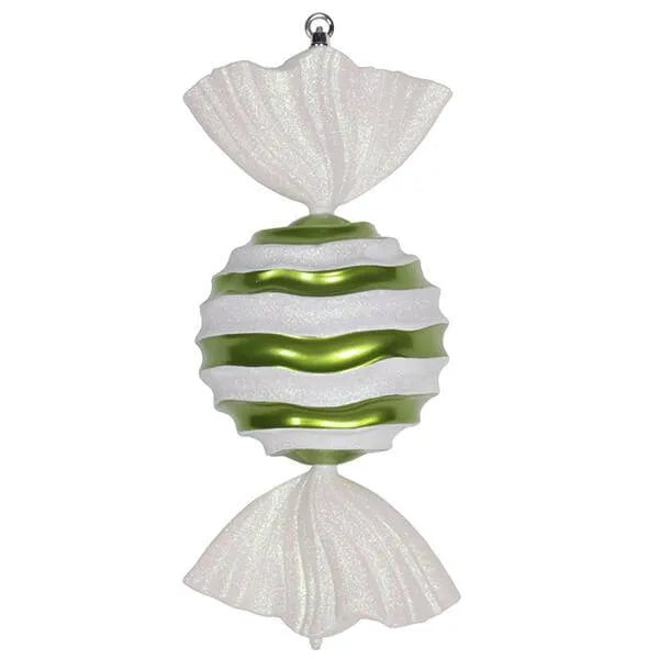 Lime Green Stripe Wave Candy Ornament - 18.5 Inch