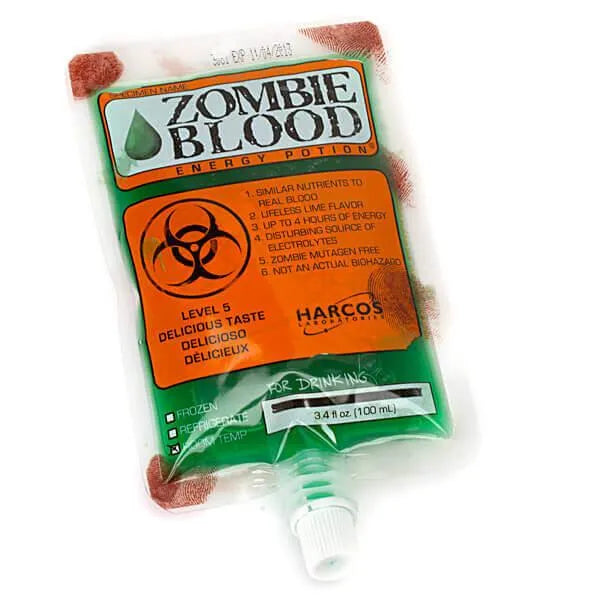 Lime Liquid Candy Zombie Blood Bags: 12-Piece Box