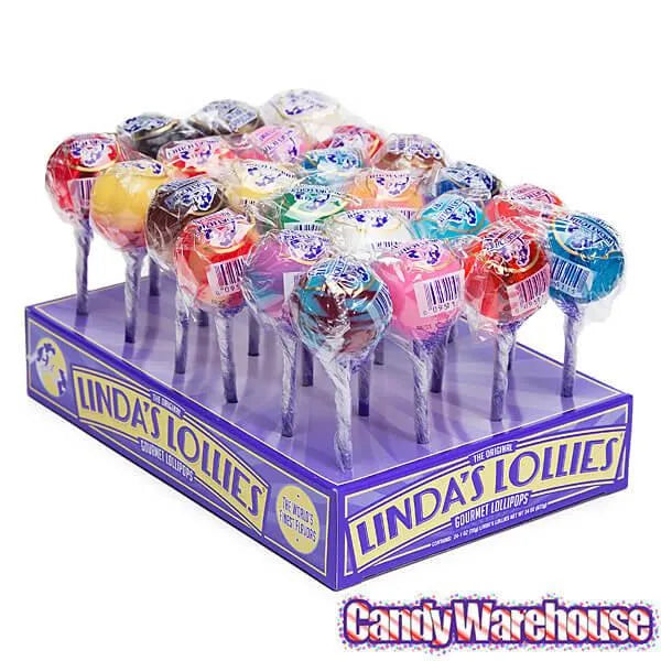 Linda's Lollies Gourmet Ball Lollipops: 24-Piece Display