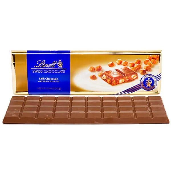 Lindt 10.5-Ounce Chocolate Gold Bars - Swiss Hazelnut: 10-Piece Case