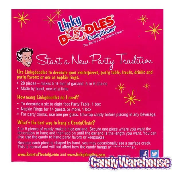 Linky Doodles Candy Chains - Pink: 28-Piece Box