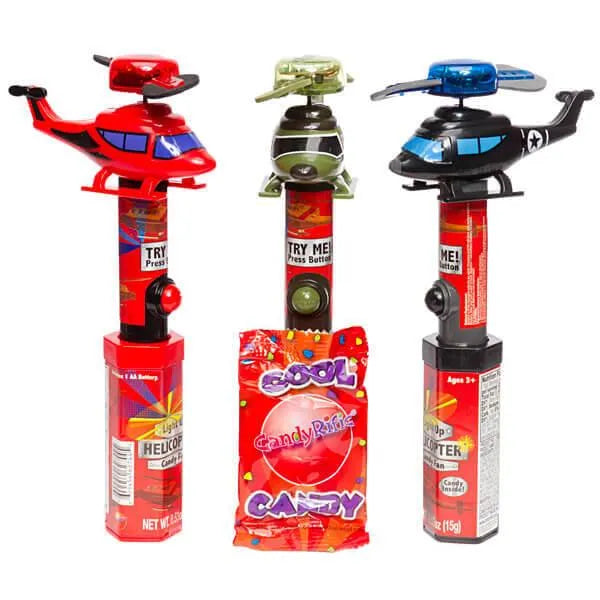 Lite-Up Helicopter Candy Fan Lollipops: 3-Piece Pack