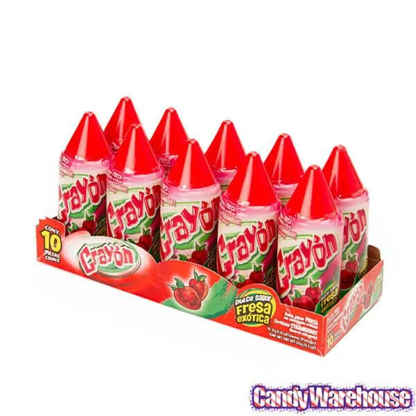 Lorena Candy Crayon - Strawberry: 10-Piece Pack