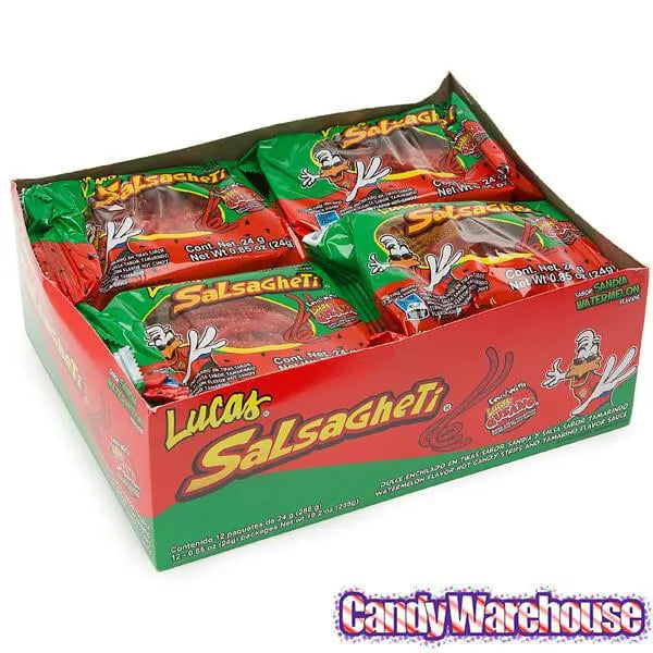 Lucas Salsaghetti Watermelon Candy Packs: 12-Piece Box