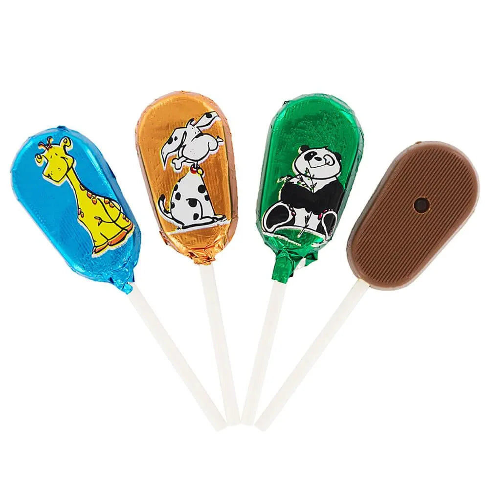 Madelaine Animal Foiled Milk Chocolate Lollipops: 36-Piece Display