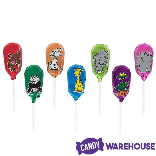 Madelaine Animal Foiled Milk Chocolate Lollipops: 36-Piece Display