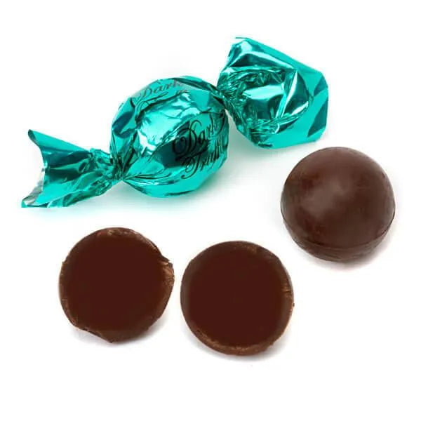 Madelaine Aqua Green Foiled Dark Chocolate Truffles: 30-Piece Tub