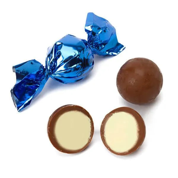 Madelaine Blue Foiled White Chocolate Filled Truffles: 30-Piece Tub