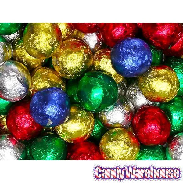 Madelaine Christmas Foiled Crisp Chocolate Balls: 5LB Bag