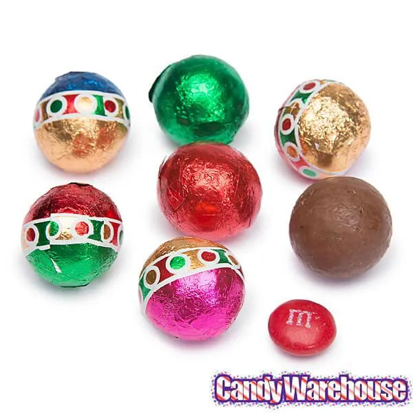 Madelaine Christmas Foiled Milk Chocolate Balls: 5LB Bag