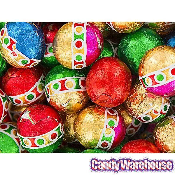 Madelaine Christmas Foiled Milk Chocolate Balls: 5LB Bag