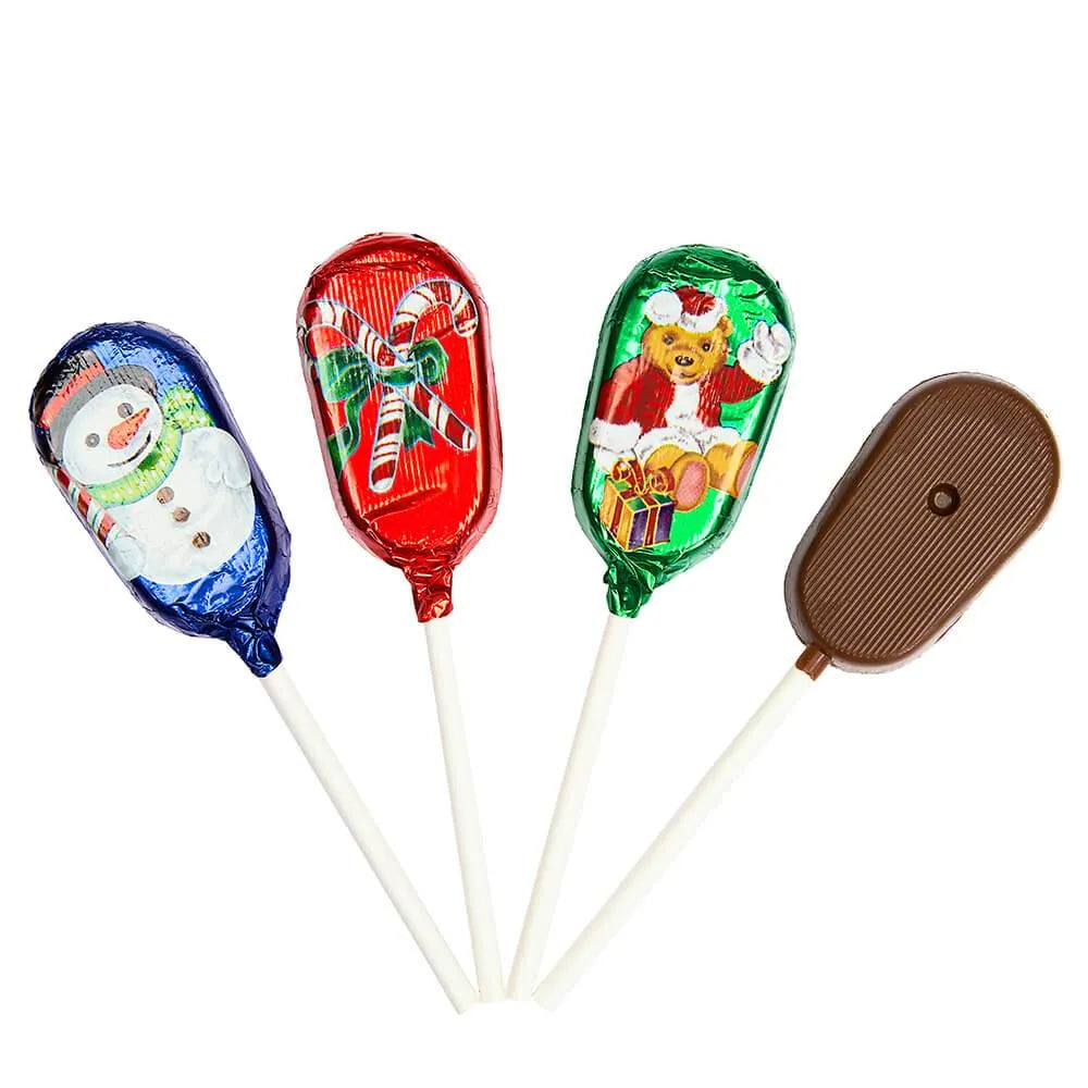 Madelaine Christmas Foiled Milk Chocolate Lollipops: 36-Piece Display