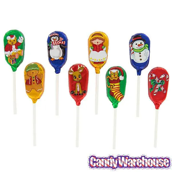 Madelaine Christmas Foiled Milk Chocolate Lollipops: 36-Piece Display