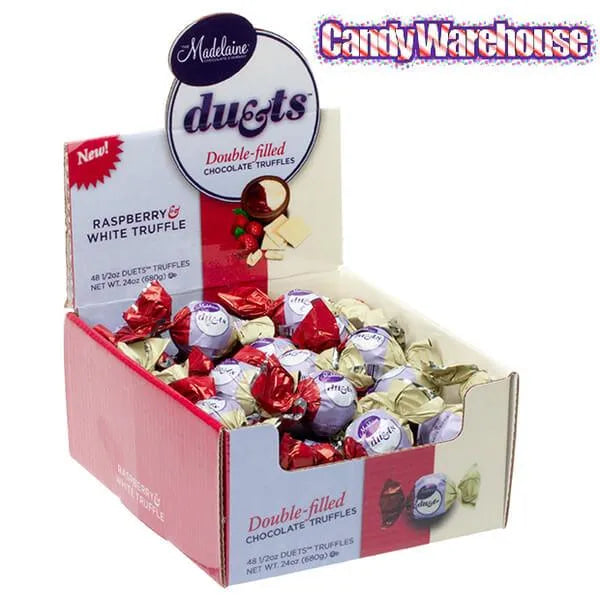 Madelaine Duets White Chocolate & Raspberry Filled Chocolate Truffles: 48-Piece Box