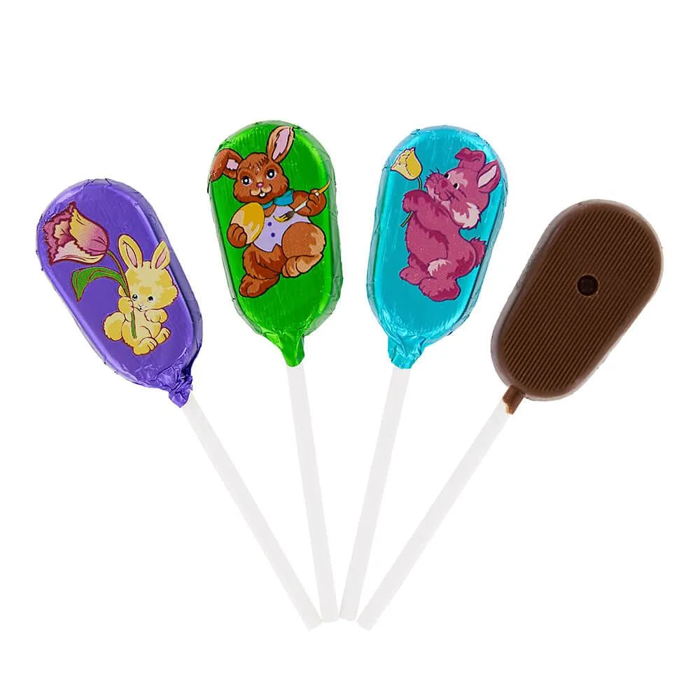 Madelaine Easter Foiled Milk Chocolate Lollipops: 36-Piece Display