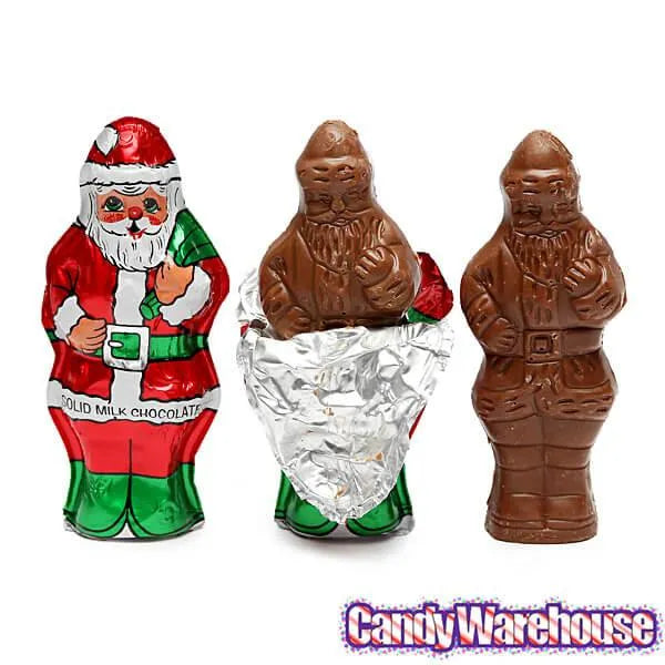 Madelaine Foiled 2-Ounce Solid Milk Chocolate Santas: 24-Piece Display